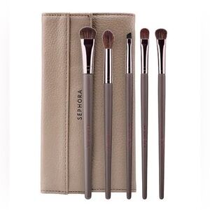 Sephora Uncomplicated Eyes Brush Set Taupe Case